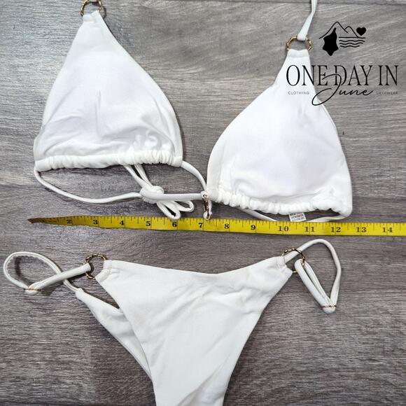 CharmLeaks Adjustable Triangle Thong Bikini Swimsuit Size M - Picture 2 of 4